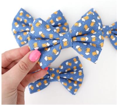 BLUE BEER - DAPPER DEXTER DOG BOW TIE