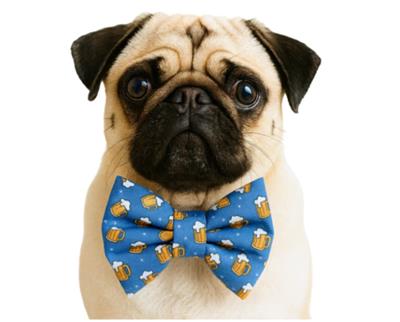 BLUE BEER - DAPPER DEXTER DOG BOW TIE