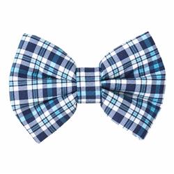 NAVY DAPPER PLAID - DAPPER DEXTER DOG BOW TIE