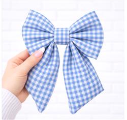 LIGHT BLUE GINGHAM - SAILOR BOW