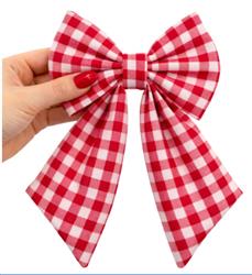 RED AND WHITE PICNIC PLAID - SAILOR BOW