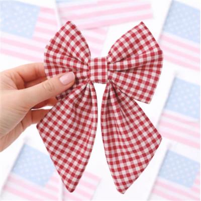 RED AND WHITE GINGHAM - SAILOR BOW