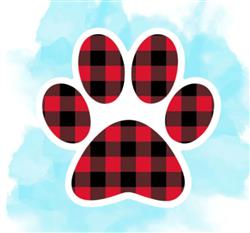 BUFFALO PLAID PAW PRINT STICKER