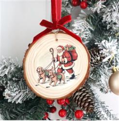 SANTA WITH DOGS ORNAMENT