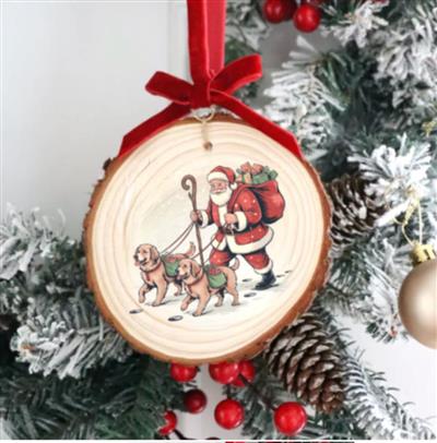 SANTA WITH DOGS ORNAMENT