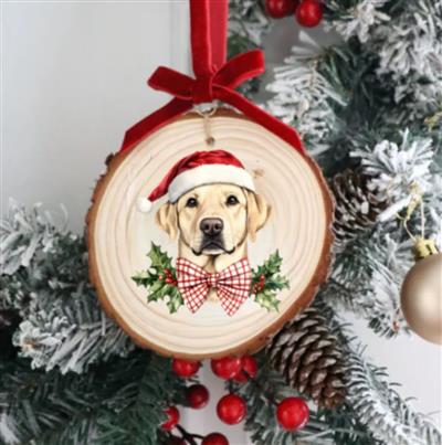 HOLIDAY YELLOW LAB ORNAMENT