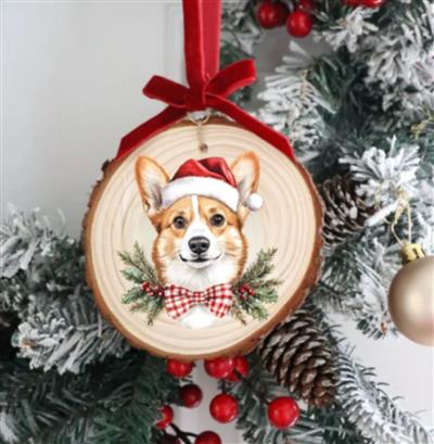 HOLIDAY CORGI ORNAMENT ORNAMENT