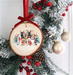 GROUP OF HOLIDAY DOGS ORNAMENT