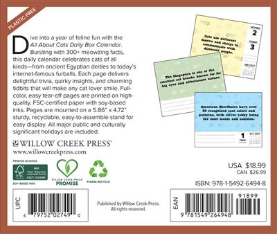 All About Cats 2027 5.4" x 6.2" Box Calendar