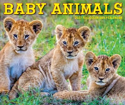 Baby Animals 2027 5.4" x 6.2" Box Calendar