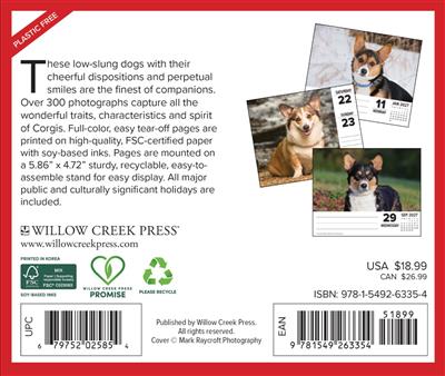 Corgis 2027 5.4" x 6.2" Box Calendar