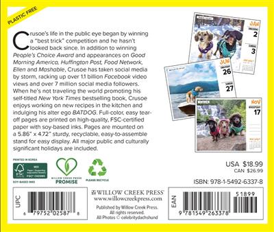 Crusoe the Celebrity Dachshund 2027 5.4" x 6.2" Box Calendar