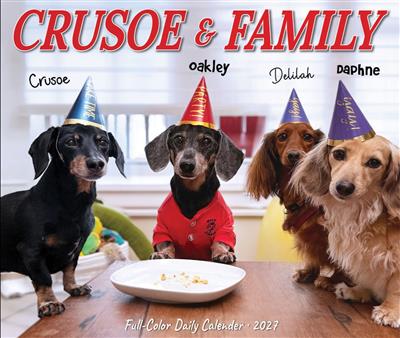 Crusoe the Celebrity Dachshund 2027 5.4" x 6.2" Box Calendar