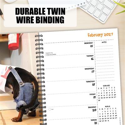 Crusoe the Celebrity Dachshund 2027 6.5" x 8.5" Engagement Calendar