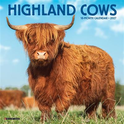 Highland Cows 2027 7" x 7" Mini Wall Calendar