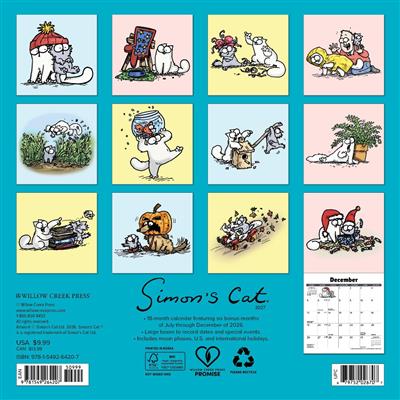 Simon's Cat 2027 7" x 7" Mini Wall Calendar