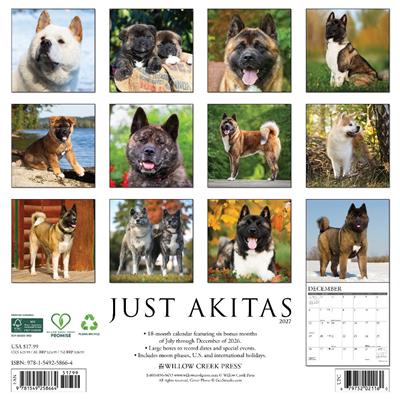 Akitas 2027 12" x 12" Wall Calendar