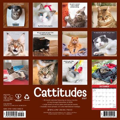 Cattitudes 2027 12" x 12" Wall Calendar
