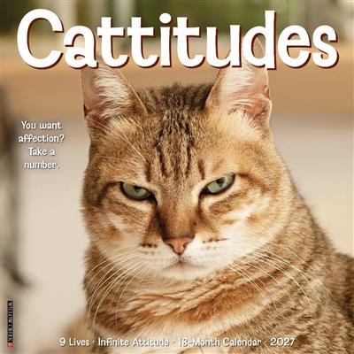 Cattitudes 2027 12" x 12" Wall Calendar