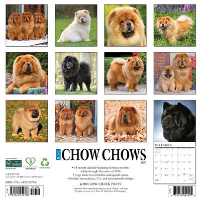 Chow Chows 2027 12" x 12" Wall Calendar