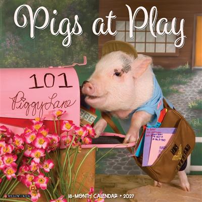 Pigs at Play 2027 12" x 12" Wall Calendar