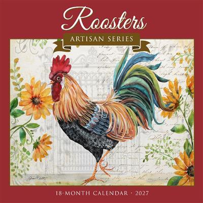 Roosters - Artisan Series  2027 12" x 12" Wall Calendar