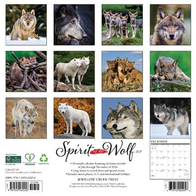 Spirit of the Wolf 2027 12" x 12" Wall Calendar