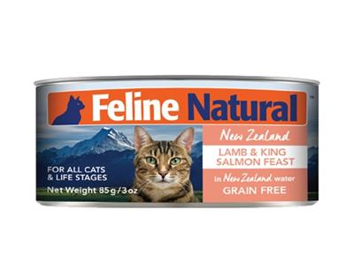 FELINE NATURAL CAT CORE DIETS CANNED NEW ZEALAND LAMB & KING SALMON FEAST 3OZ - 24 PACK