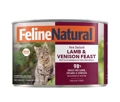 FELINE NATURAL CAT GRAIN FREE CANNED NEW ZEALAND LAMB & VENISON FEAST 6OZ - 12 PACK