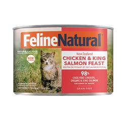 FELINE NATURAL CAT GRAIN FREE CANNED NEW ZEALAND CHICKEN & KING SALMON FEAST 6OZ - 12 PACK
