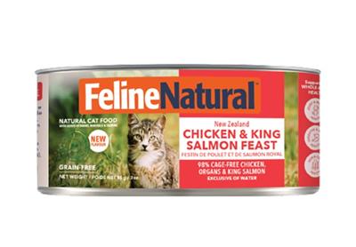 FELINE NATURAL CAT GRAIN FREE CANNED NEW ZEALAND CHICKEN & KING SALMON FEAST 3OZ - 24 PACK