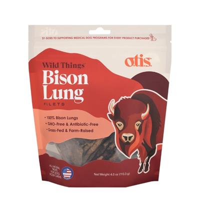 OTIS Wild Things Bison Lung Filets Dog Treats - 4 oz