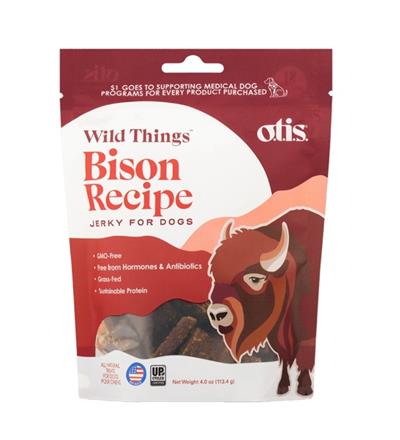 OTIS Wild Things Bison Jerky Dog Treats - 4 oz