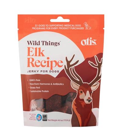 OTIS Wild Things Elk Jerky Dog Treats - 4 oz