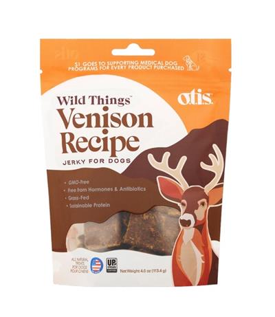 OTIS Wild Things Venison Jerky Recipe Dog Treats 4oz