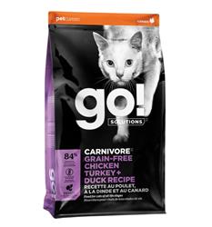 Petcurean - Go! Cat Carnivore Grain Free Chicken, Turkey & Duck 8Lb