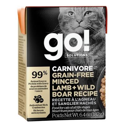 Petcurean - Go! Cat Carnivore Grain Free Minced Lamb & Boar 6.4oz. (Case of 24)