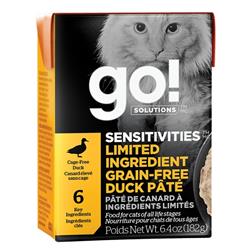 Petcurean - Go! Cat Sensitivities Limited Ingredient Grain Free Pate Duck 6.4oz. (Case of 24)
