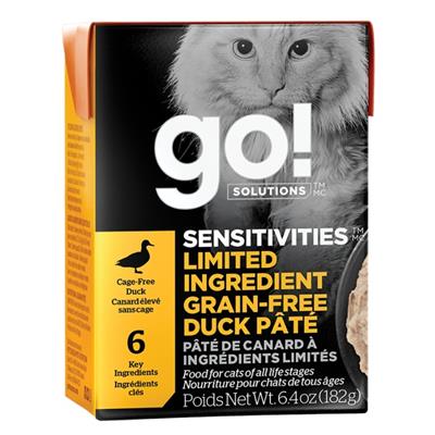 Petcurean - Go! Cat Sensitivities Limited Ingredient Grain Free Pate Duck 6.4oz. (Case of 24)