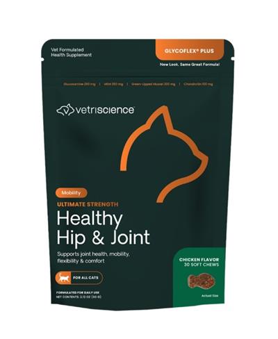 Vetriscience Cat Ultimate Strength Healthy Hip & Joint Chews Creamy Chicken Flavor - 30 Count