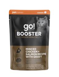 PETCUREAN - Go! Cat Booster Brain Health Minced Chicken + Salmon With Gravy 2.5oz. (Case of 24)