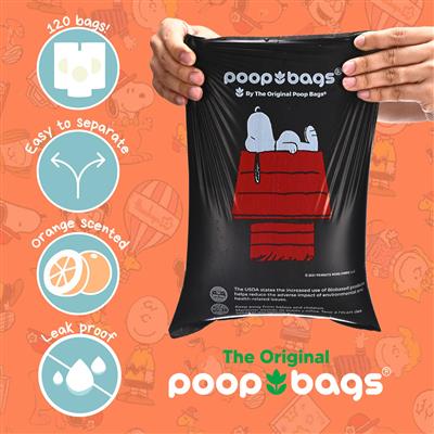Peanuts® USDA Biobased Orange Scented Poop Bags, 120 count