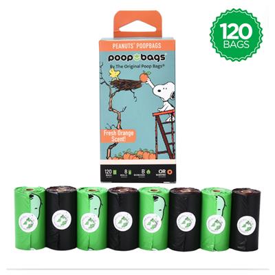 Peanuts® USDA Biobased Orange Scented Poop Bags, 120 count