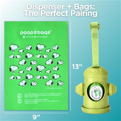 Peanuts® USDA Biobased Dog Poop Bag Dispenser with 15 Bags