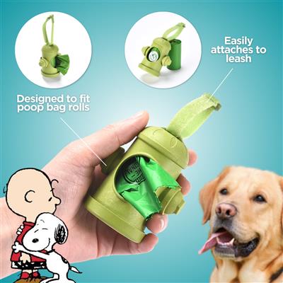 Peanuts® USDA Biobased Dog Poop Bag Dispenser with 15 Bags