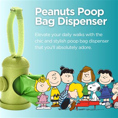 Peanuts® USDA Biobased Dog Poop Bag Dispenser with 15 Bags