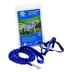 Petsafe Cat Come With Me Kitty Harness And Bungee Leash Royal Blue Medium