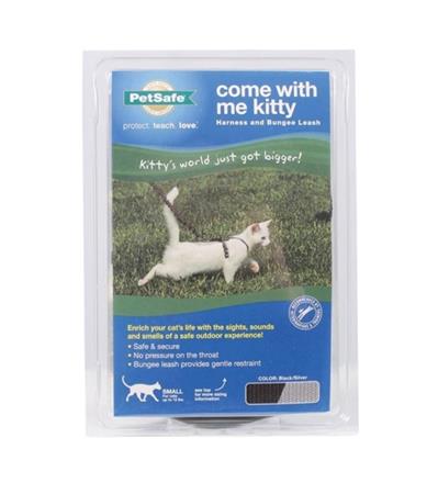 Petsafe Cat Come With Me Kitty Harness And Bungee Leash Black Small