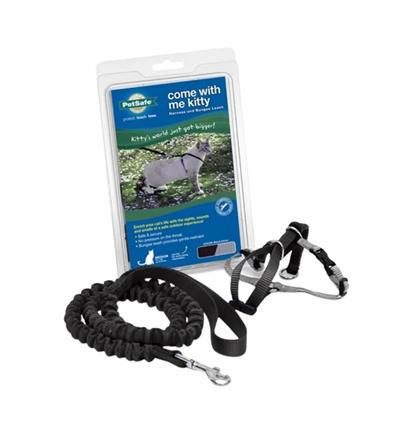Petsafe Cat Come With Me Kitty Harness And Bungee Leash Black Medium