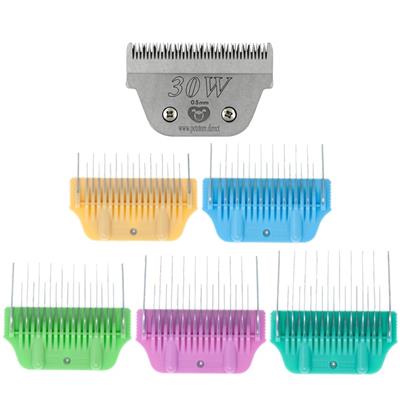 5pc Wide Glide Skip Tooth Comb Attachment Bundle with #30W Blade by PetStore.Direct